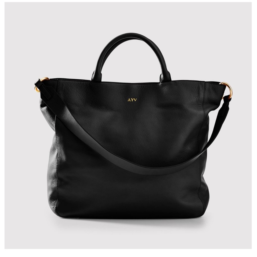 Mark & Graham black leather tote